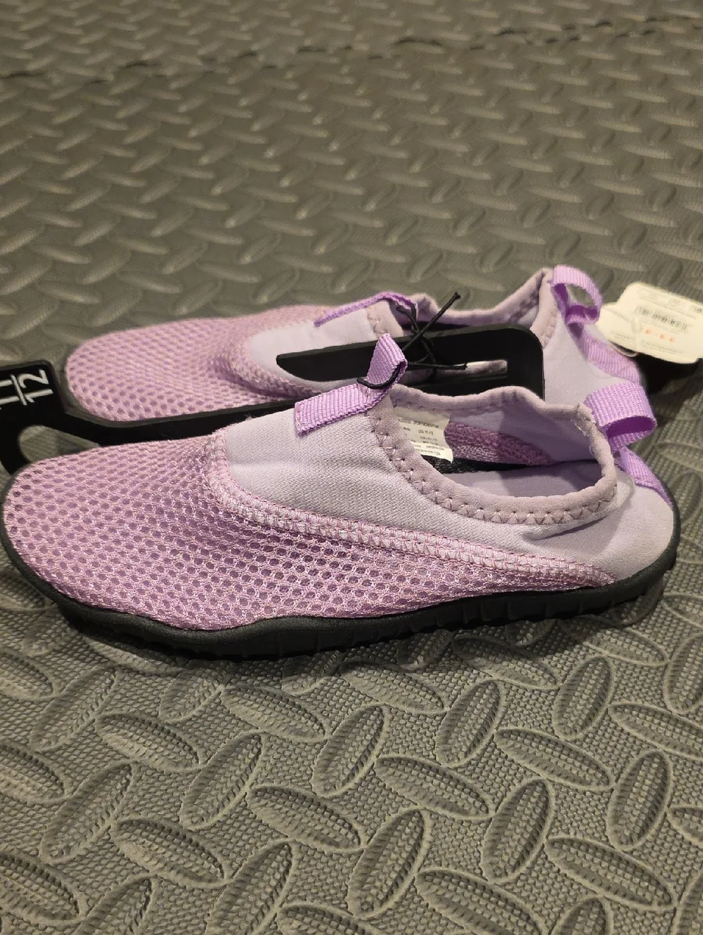 wonder nation Lavender Mesh Kids Water Shoes with Black Sole